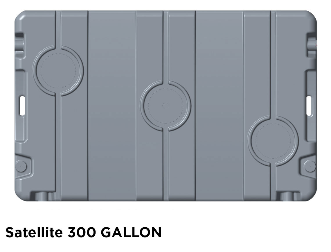 300 Gallon Holding Tank With Recessed Port Locations For 3” Fernco-Style Couplings And Optional 10” Manways - Free Shipping Lower 48 States