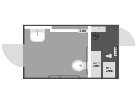 10'Single Station Ada Restroom Trailer W/ A/C, Ramp Included - Free Shipping Lower 48 States