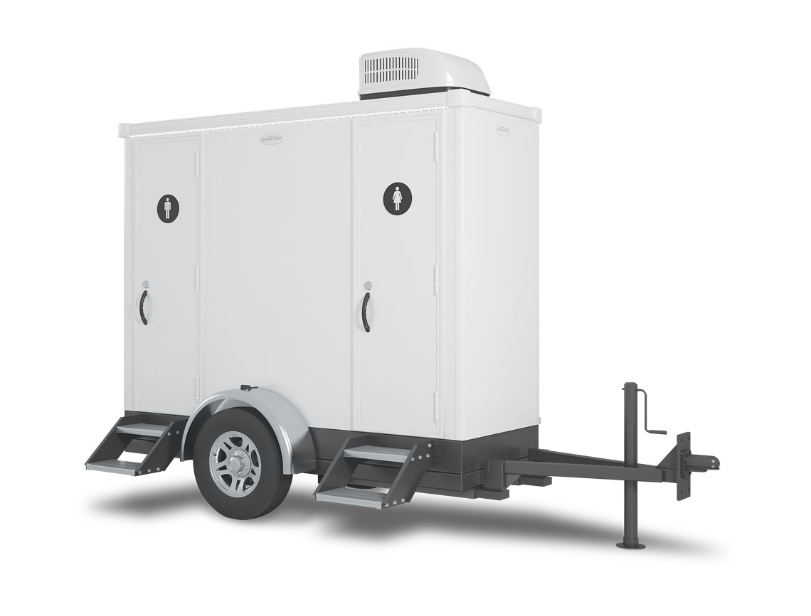 Selfie Slim 2 Station Restroom Trailer W/ A/C - Free Shipping Lower 48 States