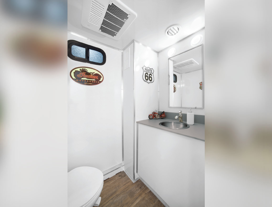 Selfie Slim 2 Station Restroom Trailer W/ A/C - Free Shipping Lower 48 States