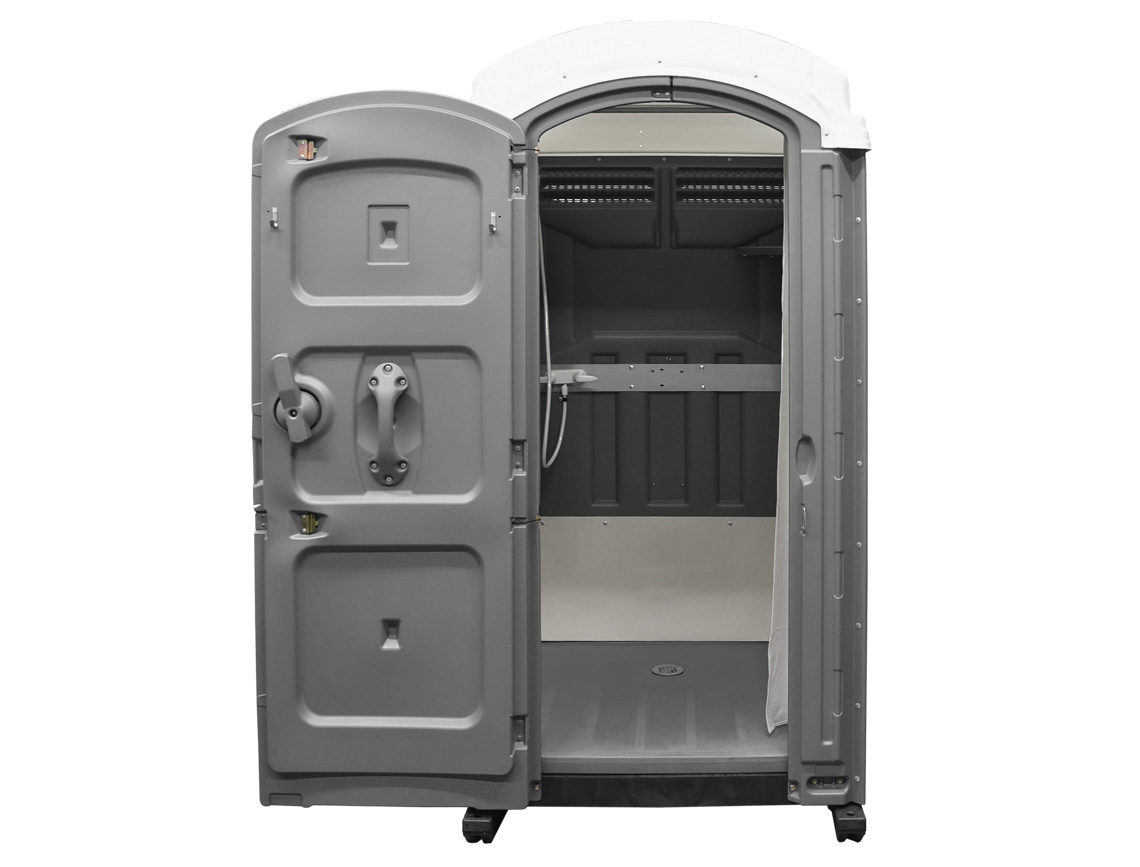 Fresh Start Portable Shower -  Solid Floor, Drain Hose Connection, Tankless Heater Included (Assembled) - Free Shipping Lower 48 States