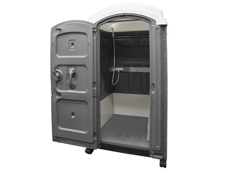 Fresh Start Portable Shower -  Solid Floor, Drain Hose Connection, Tankless Heater Included (Assembled) - Free Shipping Lower 48 States