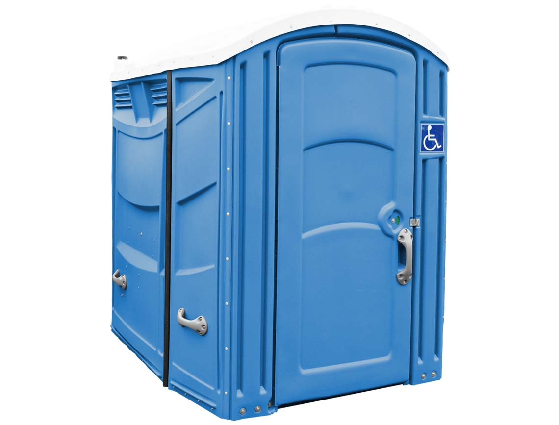 Freedom Ada Compliant Portable Restroom -  Solid Floor, 35gal Tank W/Seat & Tp Dispenser Included (Assembled)