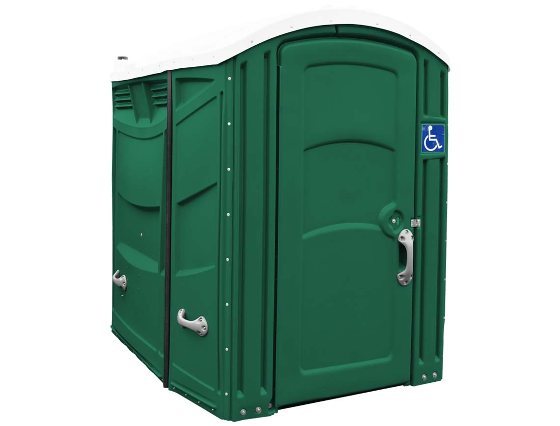 Freedom Ada Compliant Portable Restroom -  Solid Floor, 35gal Tank W/Seat & Tp Dispenser Included (Assembled)