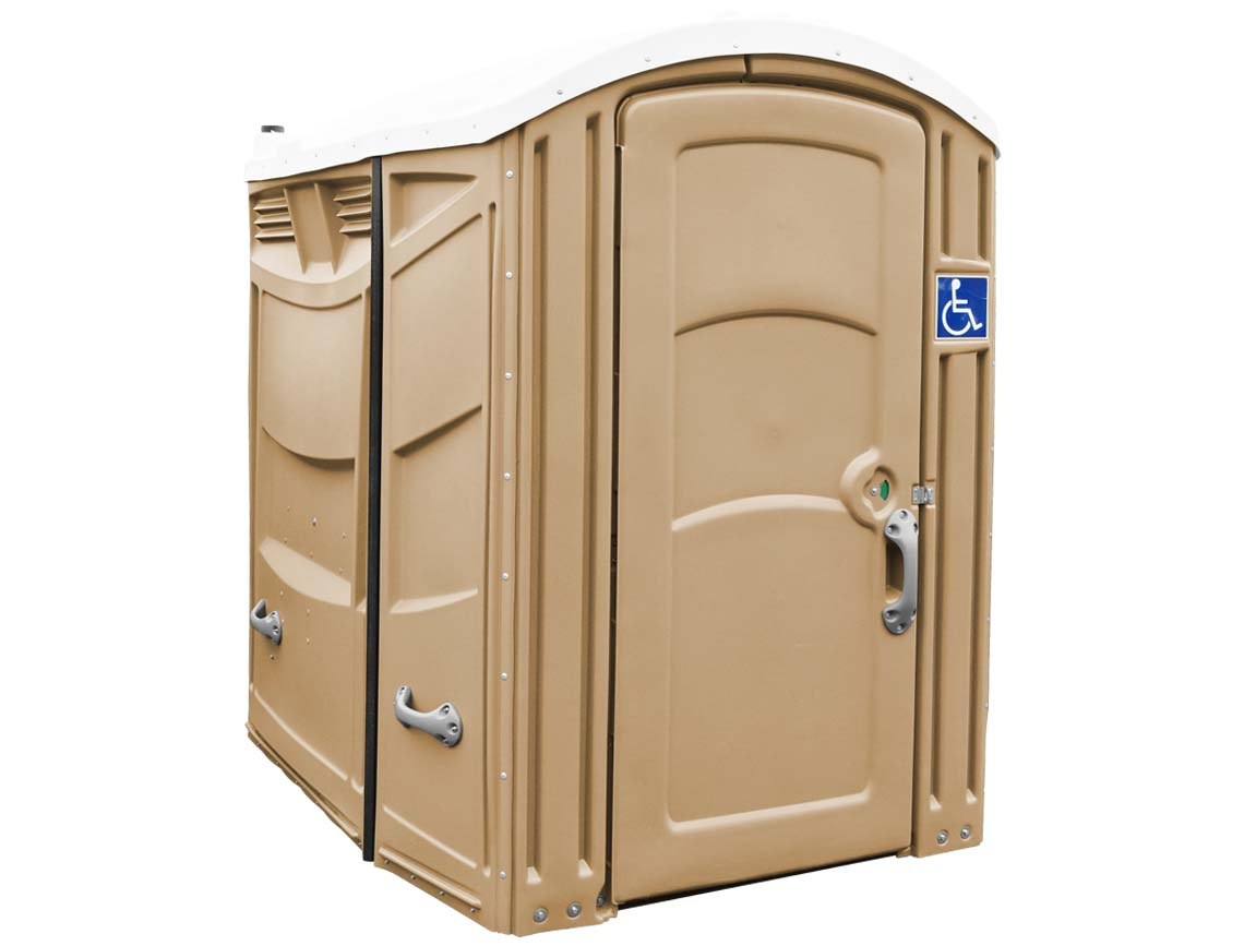 Freedom Ada Compliant Portable Restroom -  Solid Floor, 35gal Tank W/Seat & Tp Dispenser Included (Assembled)