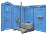 Global Ii Portable Restroom - Solid Floor, 70gal Tank W/Seat, Urinal & Tp Dispenser Included (Assembled)