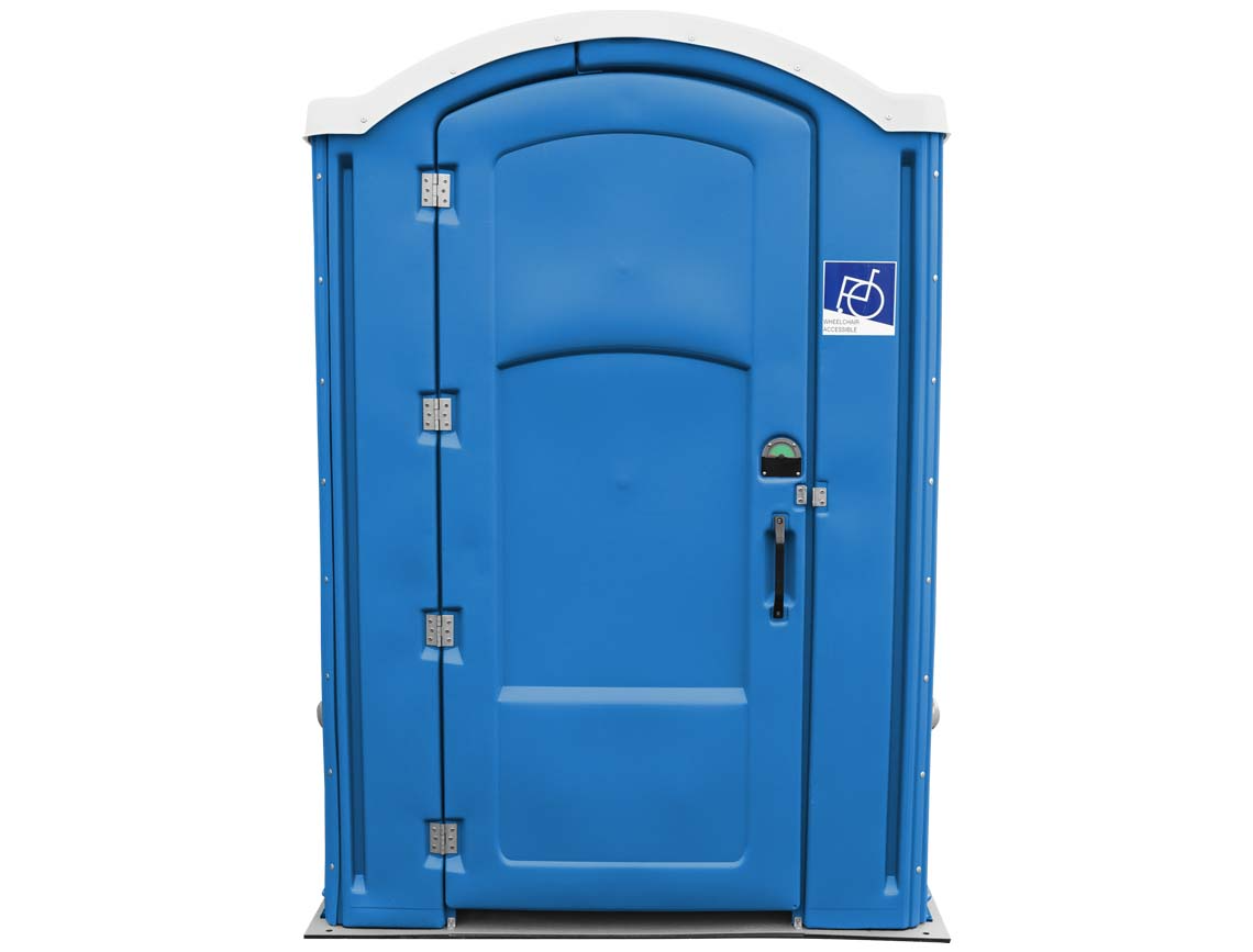 Liberty Wheelchair Accessible Portable Restroom - Solid Floor, 35gal Tank W/Seat & Tp Dispenser Included (Assembled)