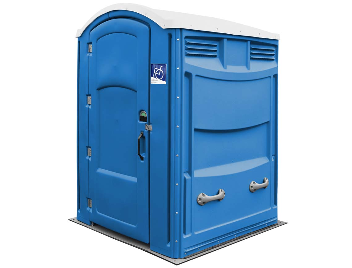 Liberty Wheelchair Accessible Portable Restroom - Solid Floor, 35gal Tank W/Seat & Tp Dispenser Included (Assembled)