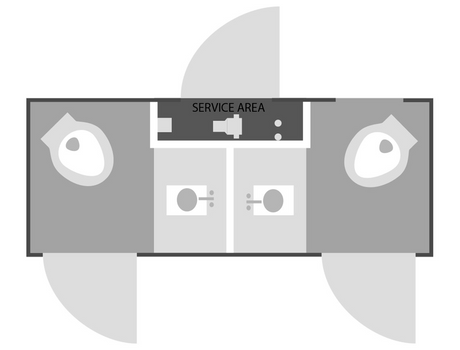 Selfie Slim 2 Station Restroom Trailer W/ A/C